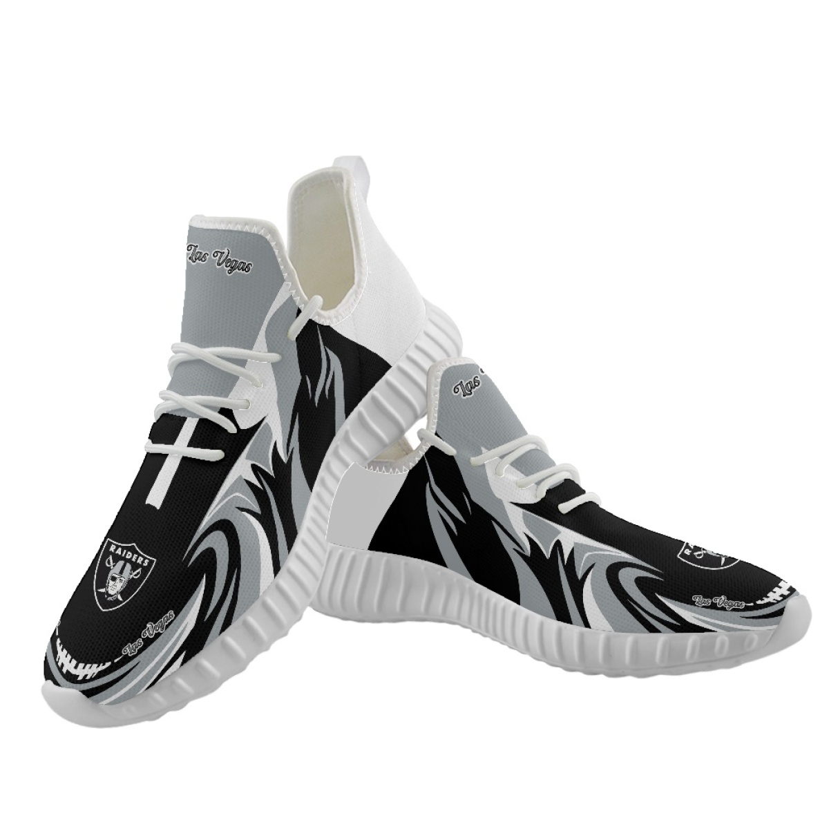 Men's Las Vegas Raiders Mesh Knit Sneakers/Shoes 022 Men's Las Vegas Raiders Mesh Knit Sneakers/Shoes 022